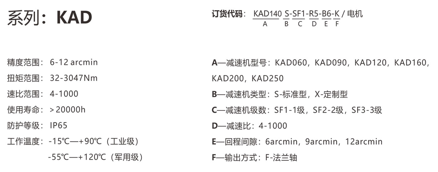 PMS普玛斯精密行星减速机-低背隙齿轮箱KAD-选型参数